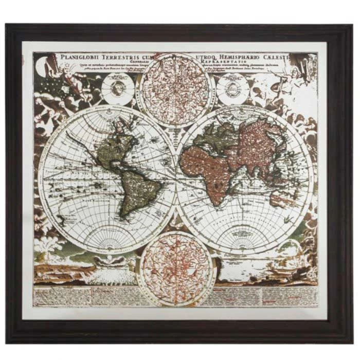 Настенная карта в рамке