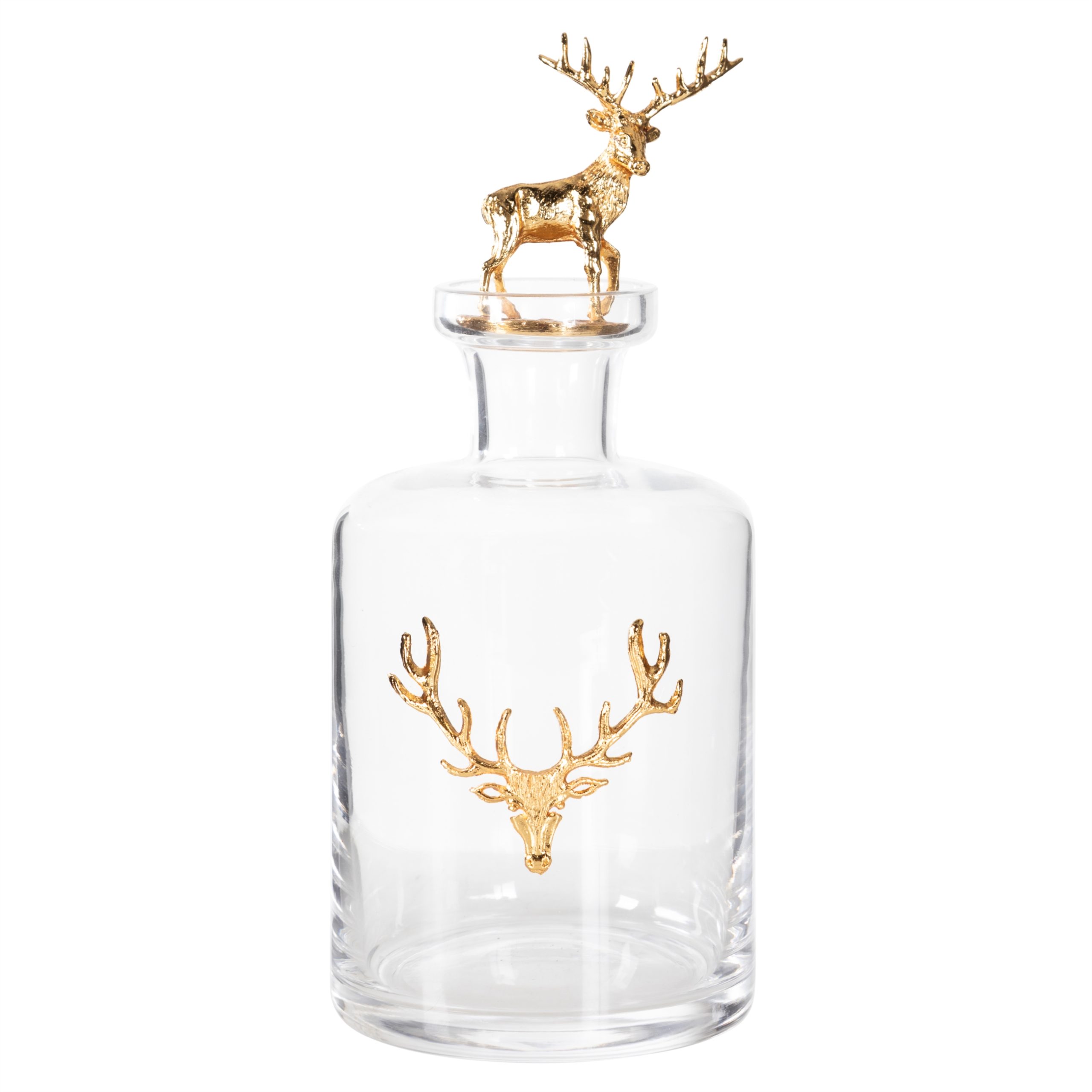 925e87dc-4854-4131-bb3a-249e0fd6491c Графин с фигуркой оленя, золотой