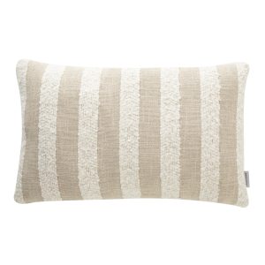 Полосатая подушка Emmy, бежевая, 35х55 см