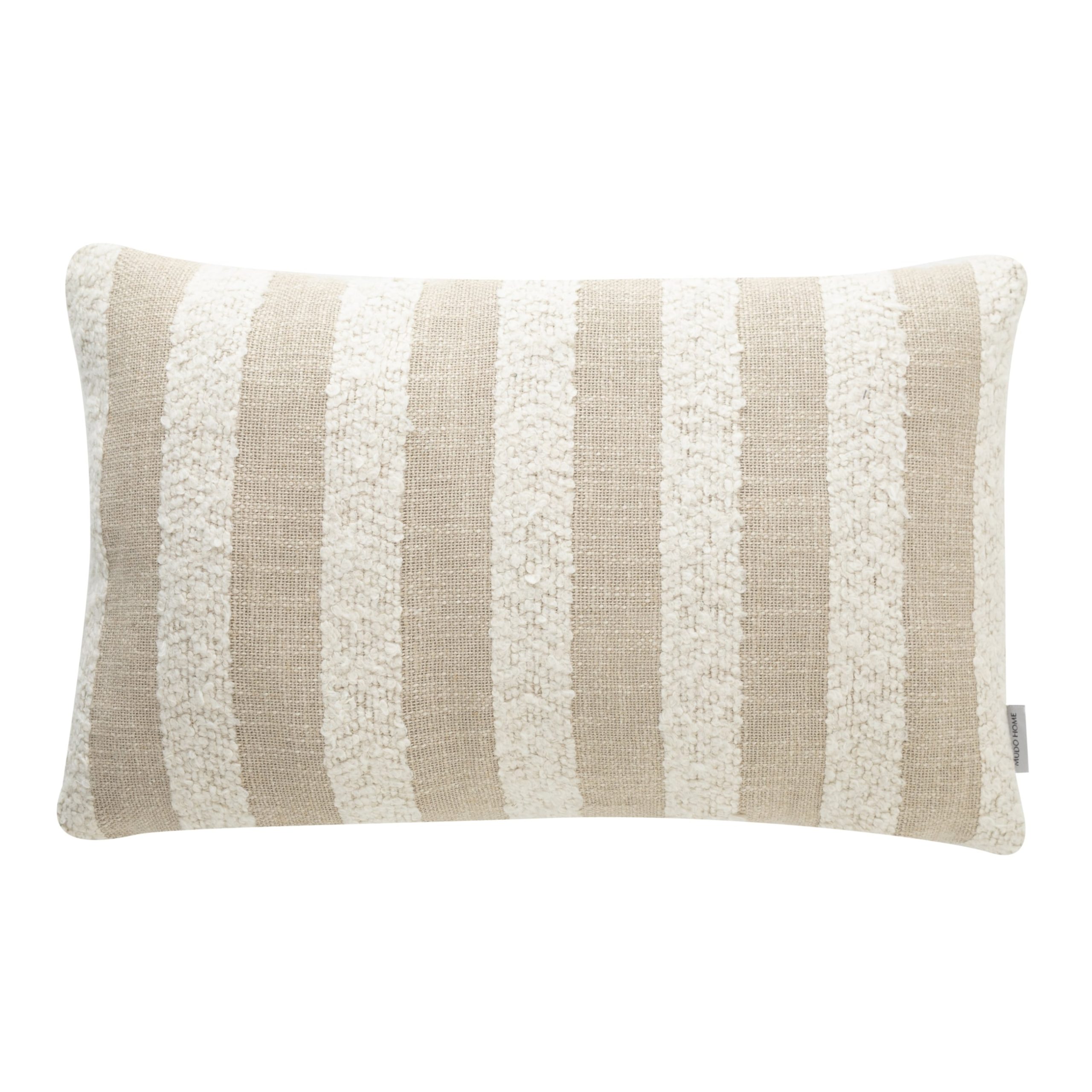 Полосатая подушка Emmy, бежевая, 35х55 см