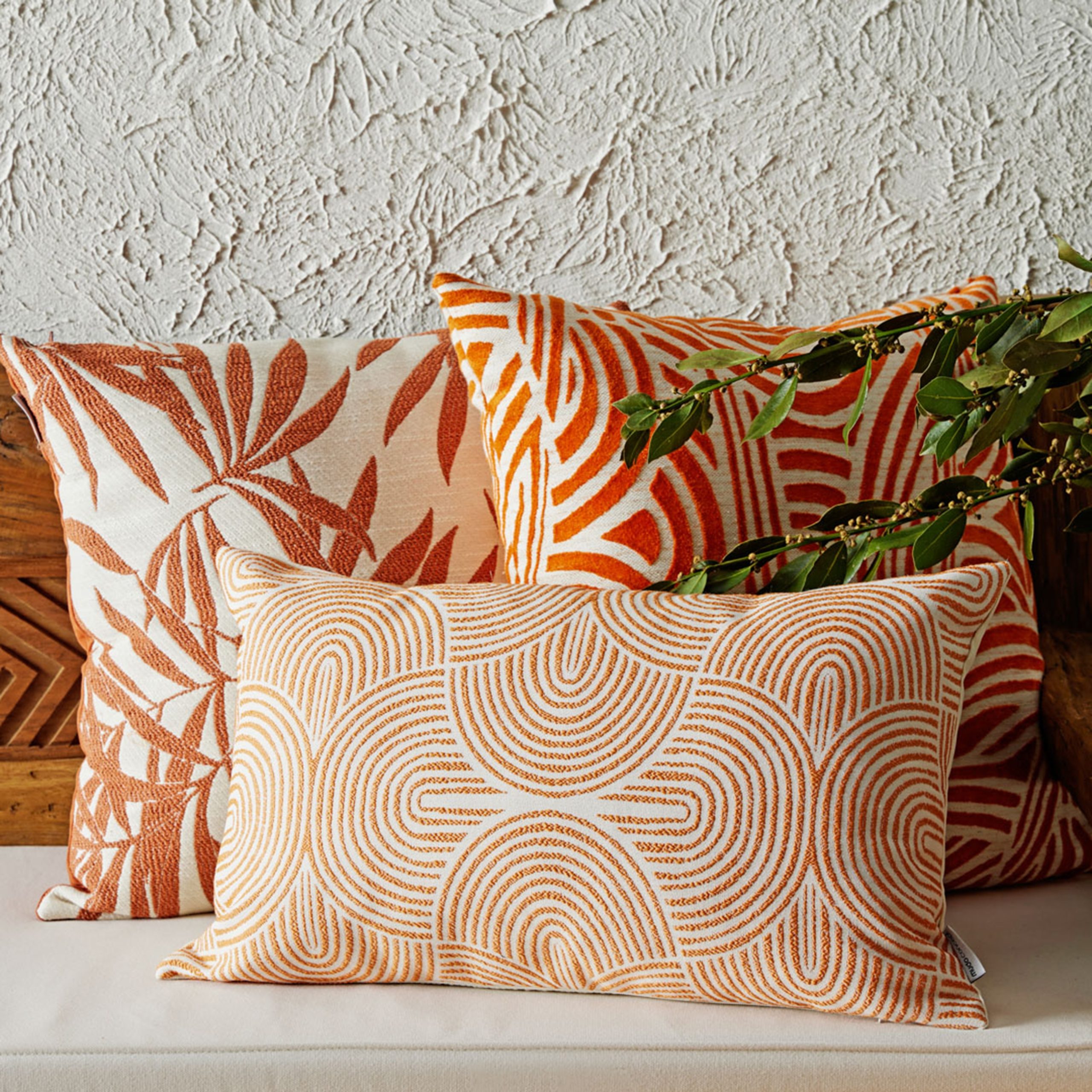 Подушка ALBA WAVE оранжевая, 50x50