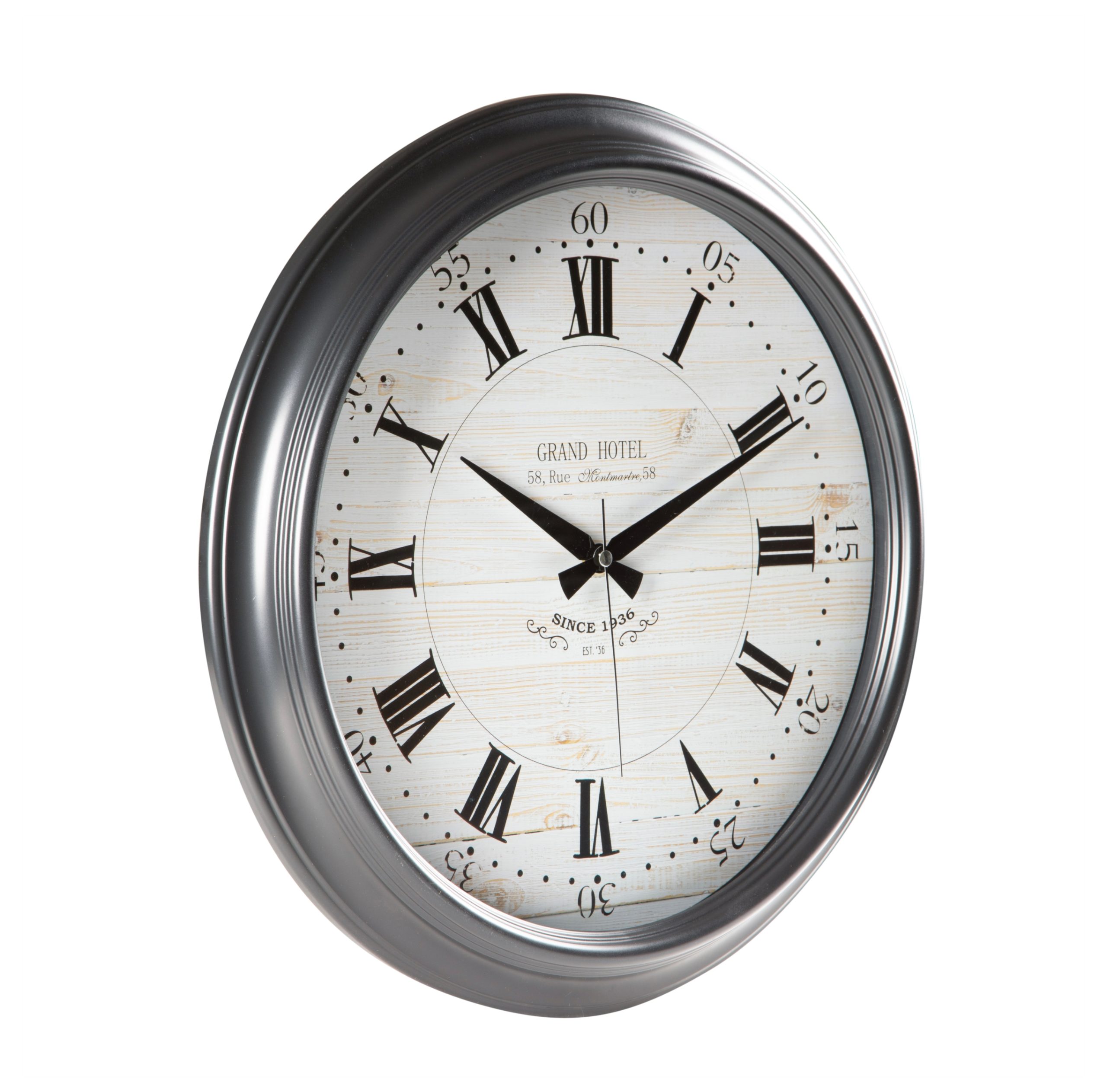 Настенные часы Grand Hotel, черные, 46 см