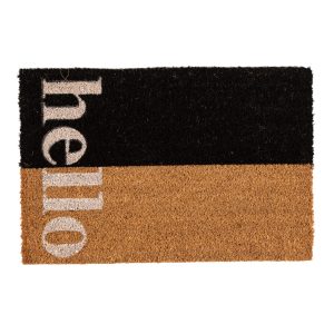 Дверной коврик THEO HELLO, черно-белый, 40x60 см
