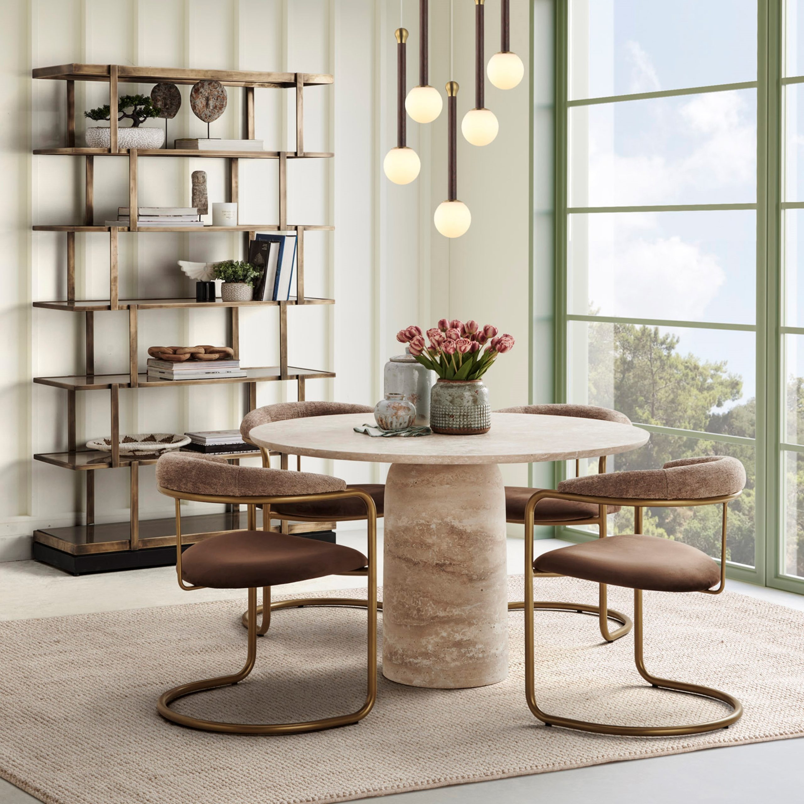 Стул Deny, темно-коричневый, ножки желтые