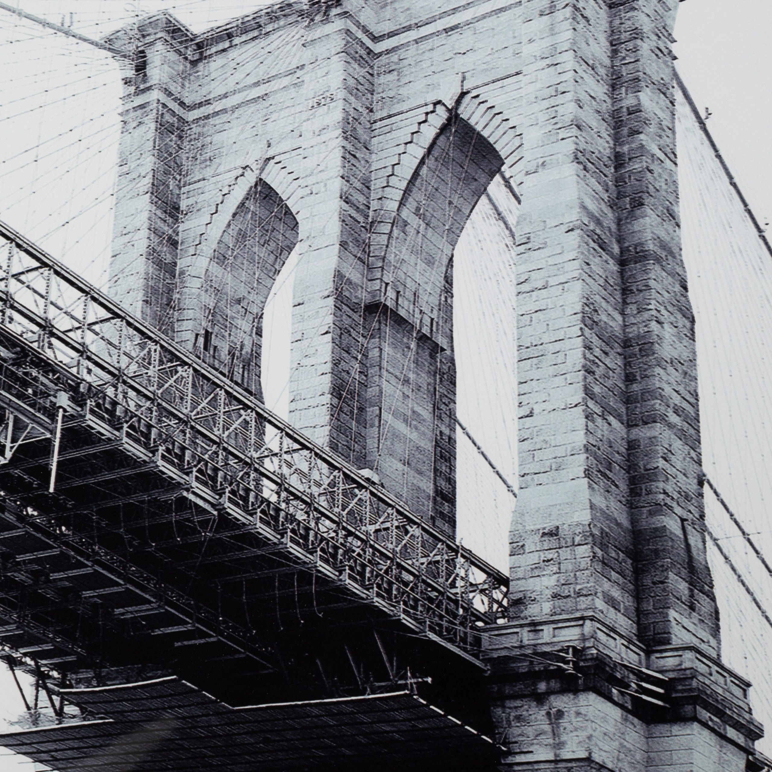 Картина Brooklyn Bridge в рамке, стеклянная, 60×90 см