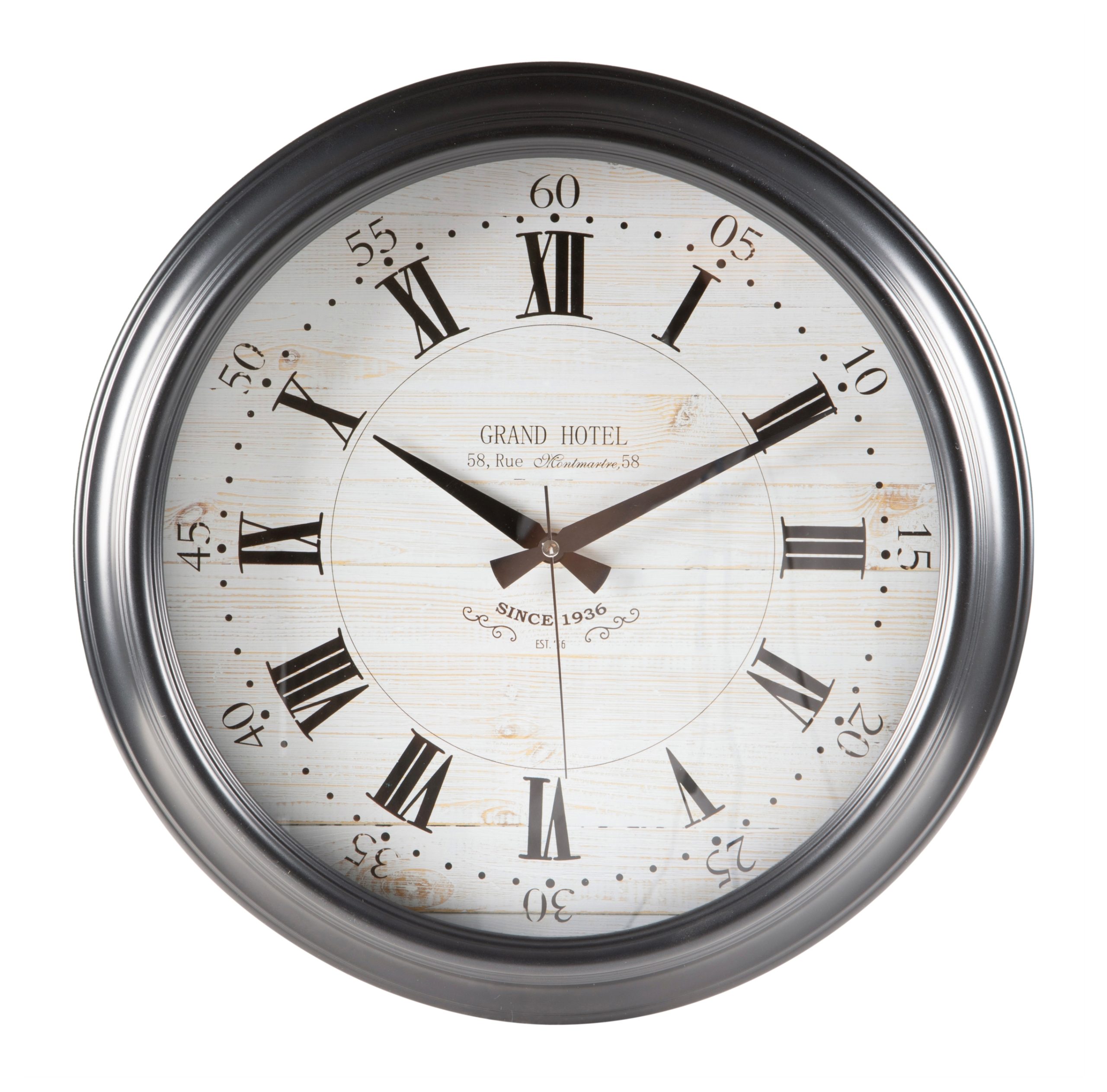 Настенные часы Grand Hotel, черные, 46 см