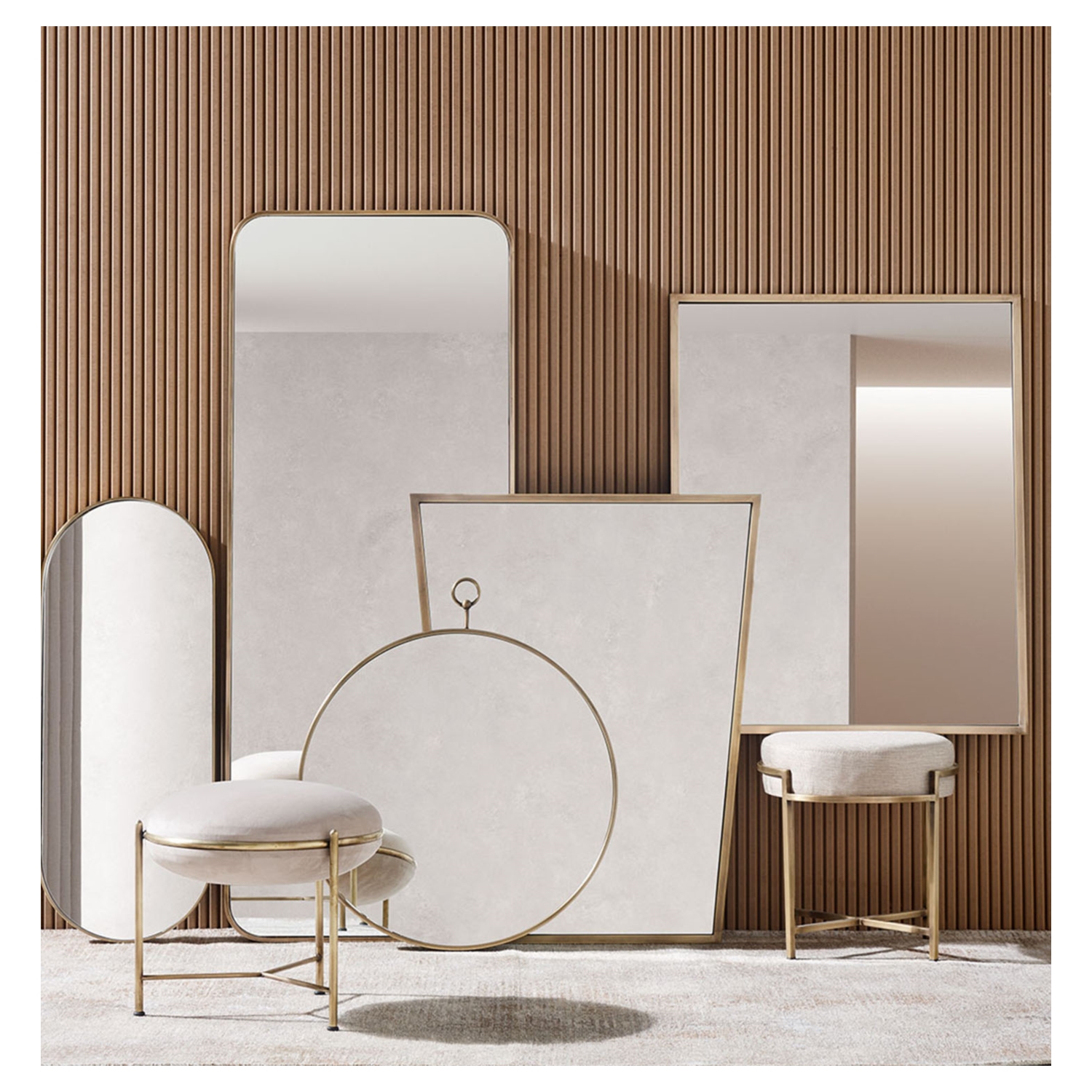 Напольное зеркало Porte, золотое, 65×165 см