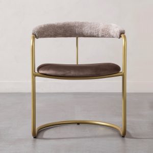 Стул Deny, темно-коричневый, ножки желтые