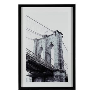 Картина Brooklyn Bridge в рамке, стеклянная, 60×90 см
