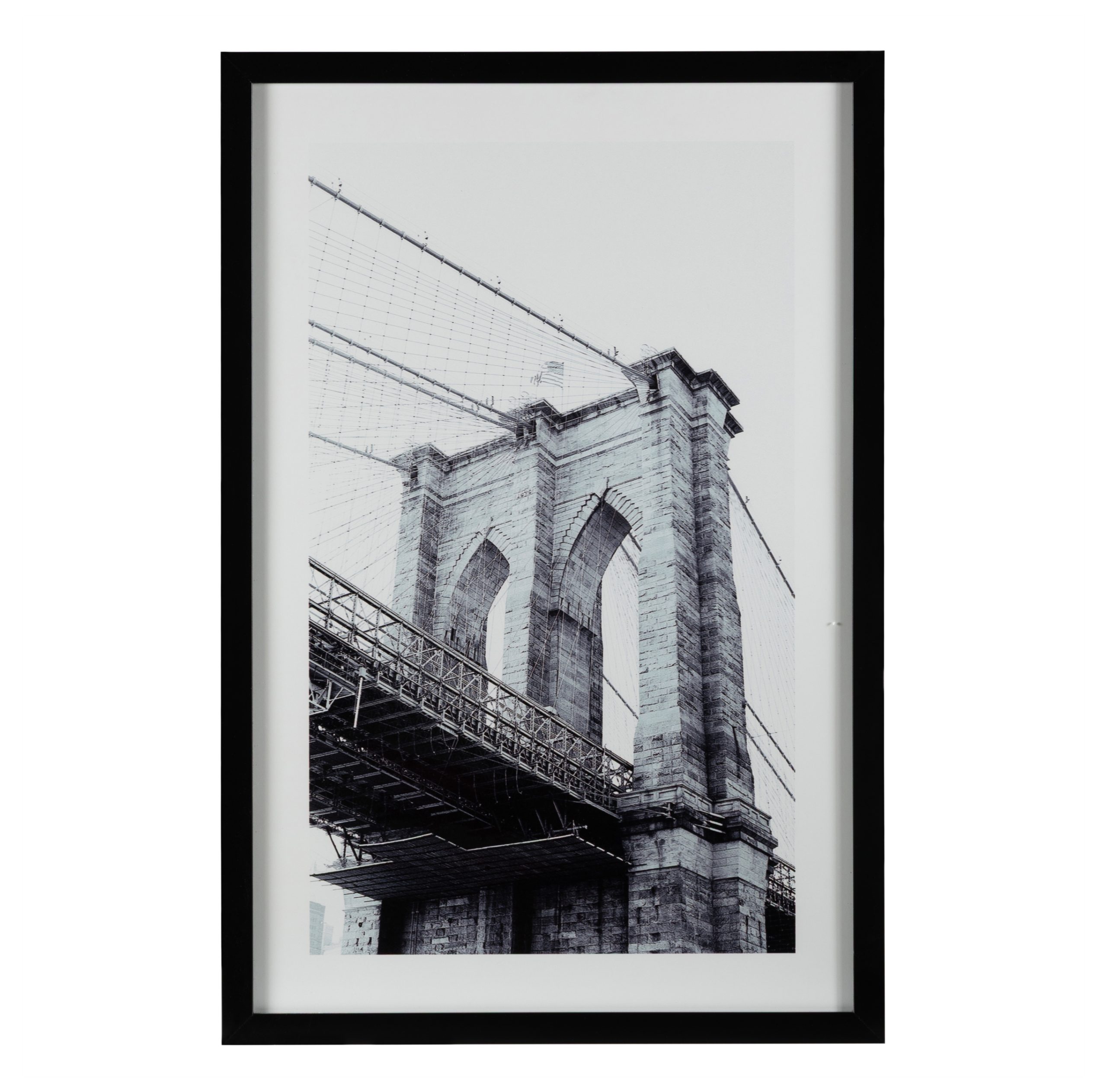 Картина Brooklyn Bridge в рамке, стеклянная, 60×90 см