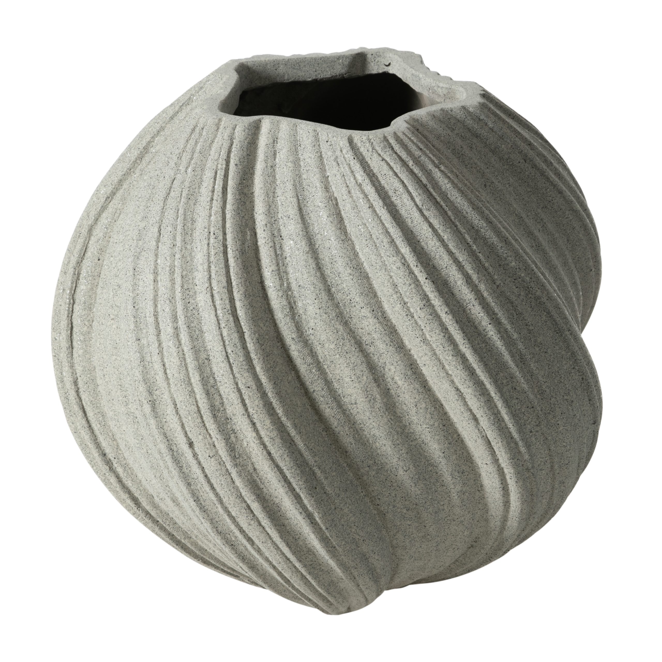 Ваза спиральной формы, бежевая, 34x32 см