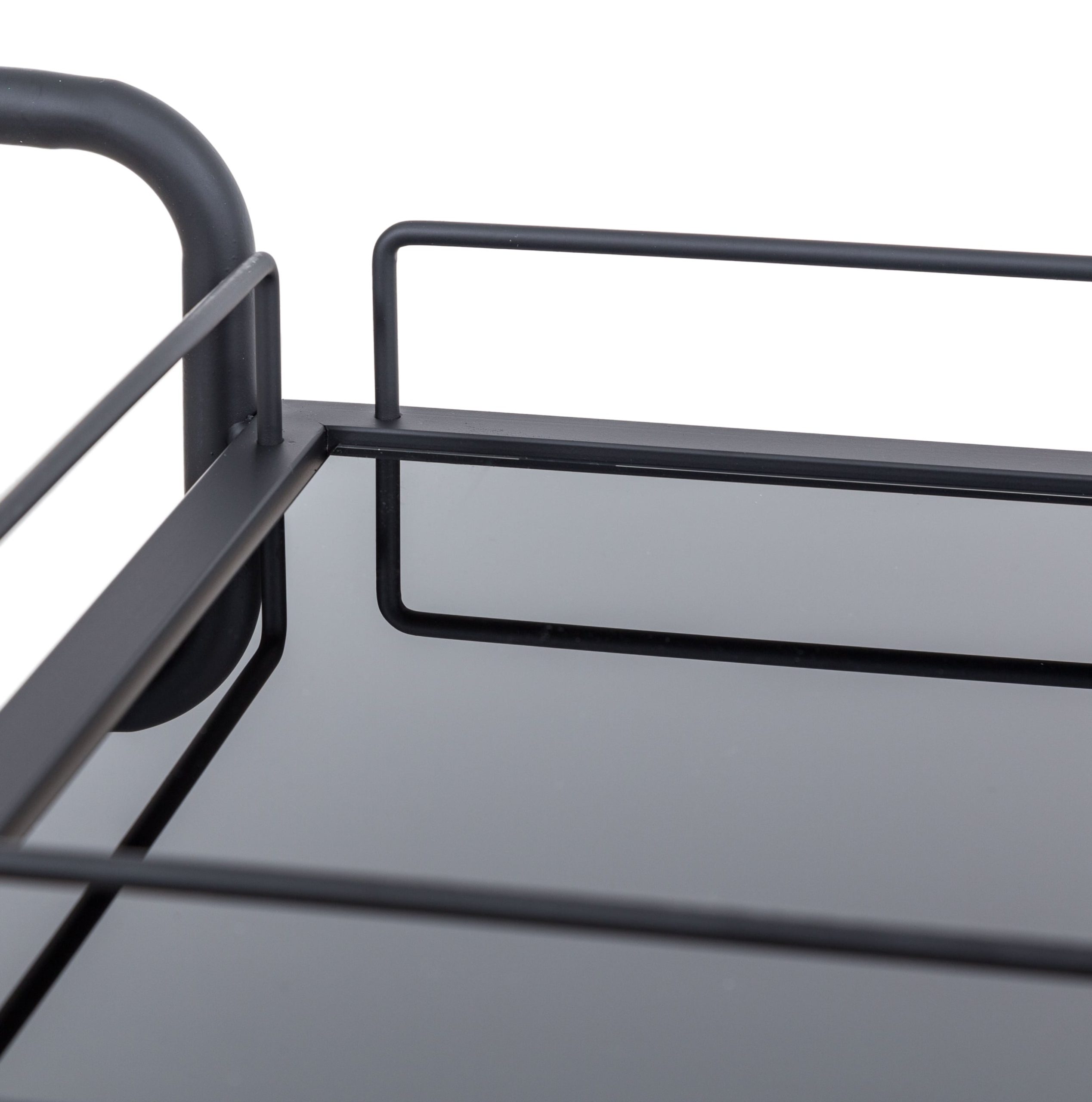 Черная двухъярусная сервировочная тележка