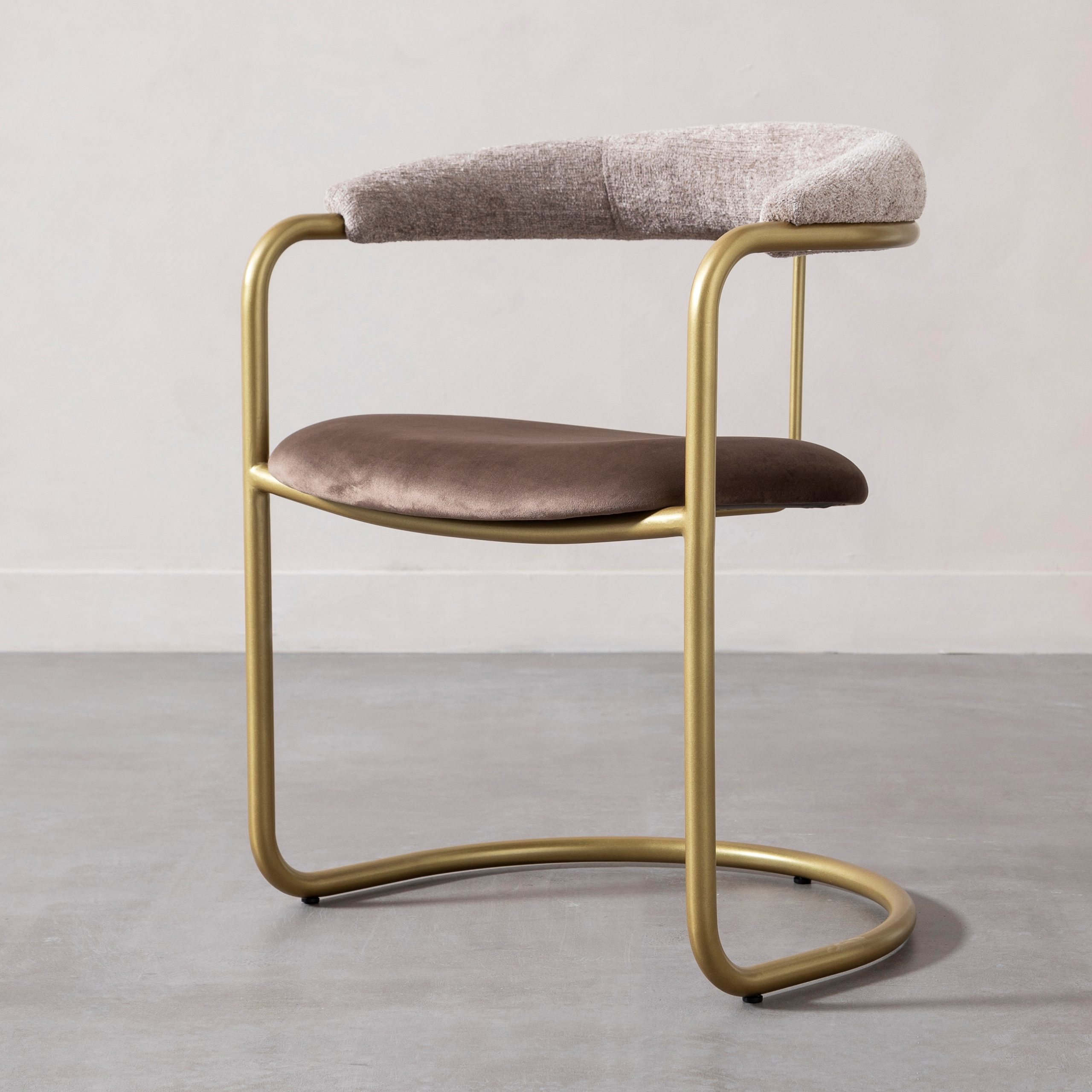 Стул Deny, темно-коричневый, ножки желтые